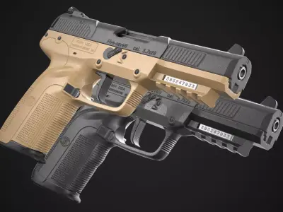 Fn Five-SeveN FDE Black Game Ready Low-poly 3D model