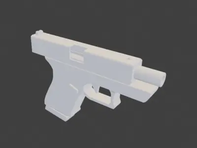Glock 19 3D model Blender Low-poly 3D model