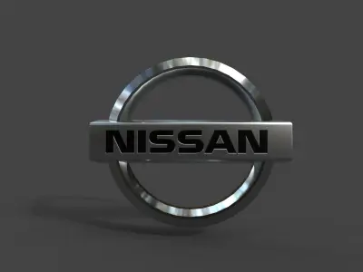 Nissan low poly metallic logo Free low-poly 3D model