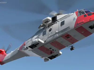 AgustaWestland AW101 Helicopter Norwegian Air Force 3D model purchase