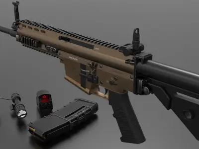 Game Combat Rifle Fps - Tps Low-poly 3D model