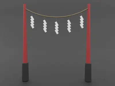 Japanese Shrine Pack Low-poly 3D model