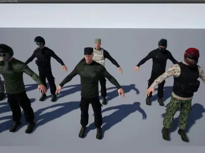 PostApoMan unreal engine asset  Low-poly 3D model