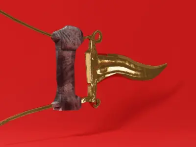 Medieval Golden Dagger Low-poly 3D model