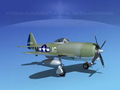 Republic P-47D Thunderbolt V14 3D model
