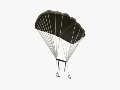 Parachute A11 Forest Camouflage - Character Accessories Design Low-poly 3D model
