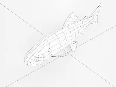 Amemasu Fish low poly 3d model  Low-poly 3D model