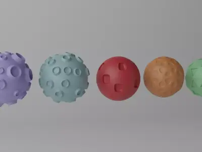 Cartoon Cute Planet Moon Star Collection Low-poly 3D model