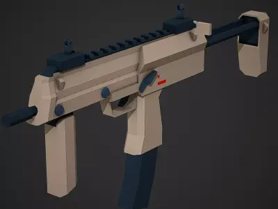 Stylized Mp7 SMG Low Poly Mobile Ready Low-poly 3D model