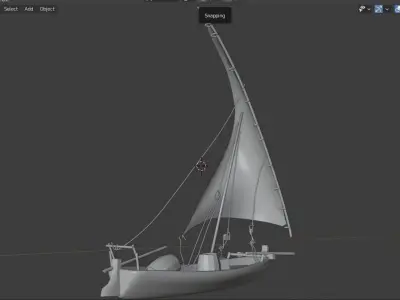 zanzibar dhow Low-poly 3D model