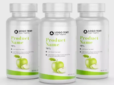  High-Quality 3D Supplement Bottle with Label Model 3D model