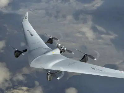 Diha UAV VTOL Bayraktar Low-poly 3D model