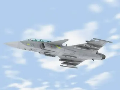 JAS 39D Gripen Low-poly 3D model