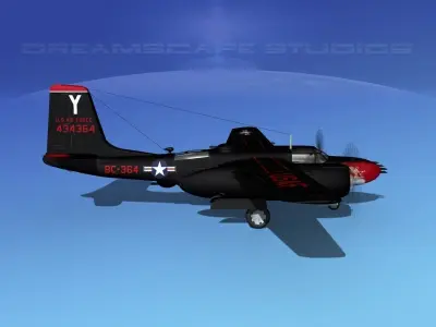 Douglas B-26B Invader V05 USAF 3D model