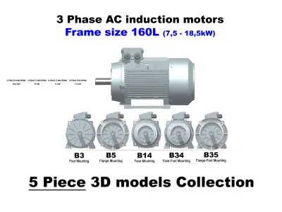3 Phase AC induction motors - Frame size 160L 3D model