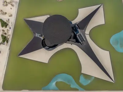 Futuristic Butterfly Museum Low-poly 3D model