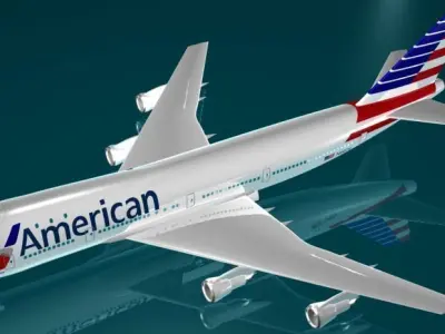 American Airlines 747-123 New logo 3D model