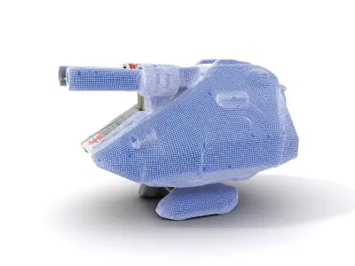 SciFi Tank Turret with Dual Cannons Model Pack Low-poly 3D model