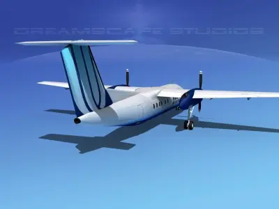 Dehaviland DHC-8 100 United Airlines 3D model