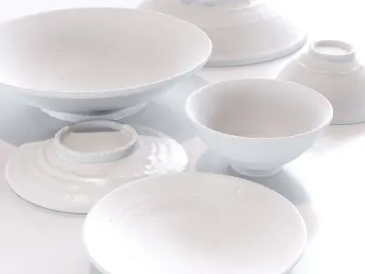 Japanese Tableware Set 8 Low-poly 3D model