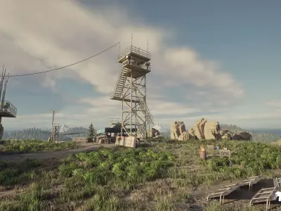 Fire Watch Tower Environment Low-poly 3D model