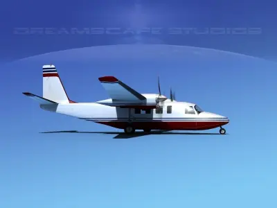 Rockwell Turbo Commander 690 V04 3D model
