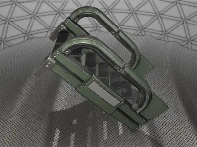 Sci-Fi Stairs - 2 - Green Version Low-poly 3D model