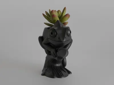 Chameleon Planter 3D print model