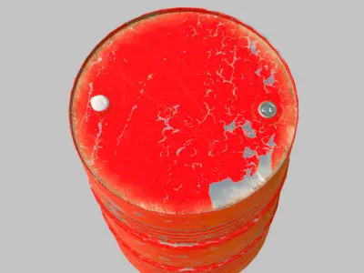 metal red barrel Low-poly 3D model
