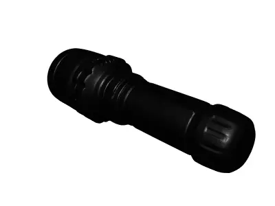 Sleek Black Tactical Flashlight 3D model