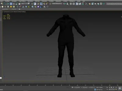 Female Military Outfit 2 Low-poly 3D model