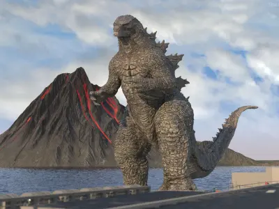 Monster Godzilla Rigged for Cinema 4D 3D model