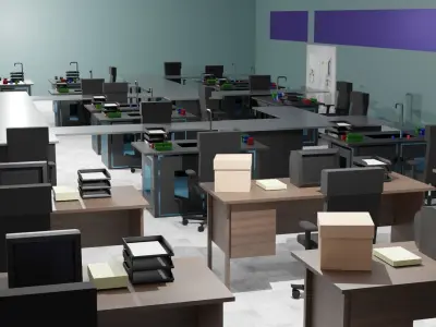Laboratory Interior Low-poly 3D model get