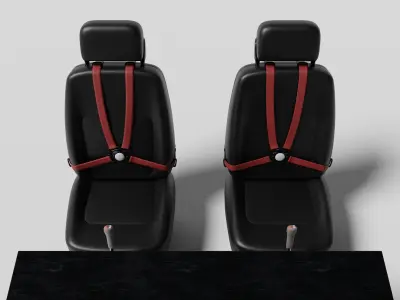 Aircraft cockpit control panel and chairs 2 3D model
