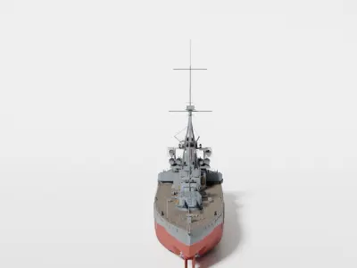 Dreadnought class battleship from World War 1 3D model