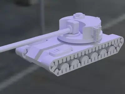 Tank Model for Games and 3D Printing with Animated Parts 3D print model