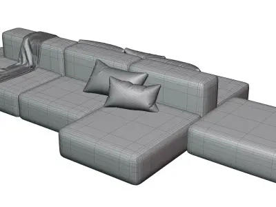 Modular Sofa - Realistic Modern Sofa - Furniture - Minimalist 3D model