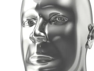 Silver Head Statue 3D model