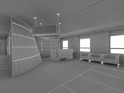 Hall Lobby Interior Low-poly 3D model