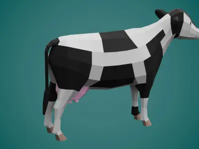 Stylized COW Low-poly 3D model