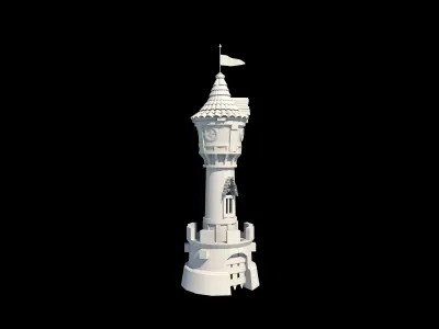 little Castle Tower Low-poly 3D model