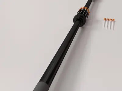 Blowgun stick with two screws 3D model