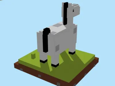 VOXEL HORSE - MODEL 2 Low-poly 3D model