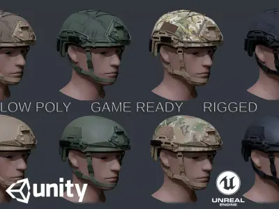 ATE Ballistic helmet Low-poly 3D model