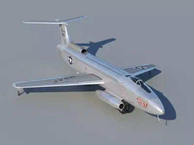 Martin XB-51 bomber Low-poly 3D model