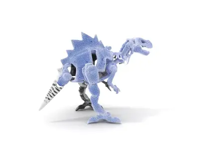 Mechanical Dinosaur Model Pack  D Robotic Design Low-poly 3D model