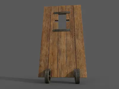 Medieval Mantlet 3D model Low-poly 3D model