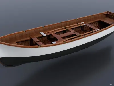 WW2 Italian 8m60cm Lifeboat Low-poly 3D model