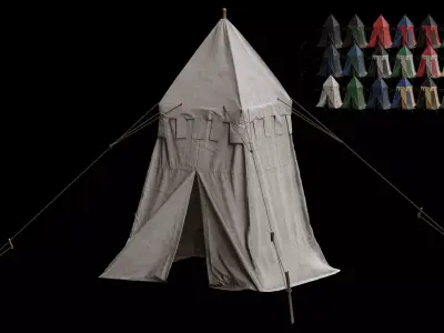 Medieval Tent Collection Low-poly 3D model