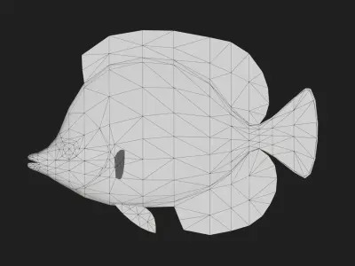 Butterflyfish Low-poly 3D model